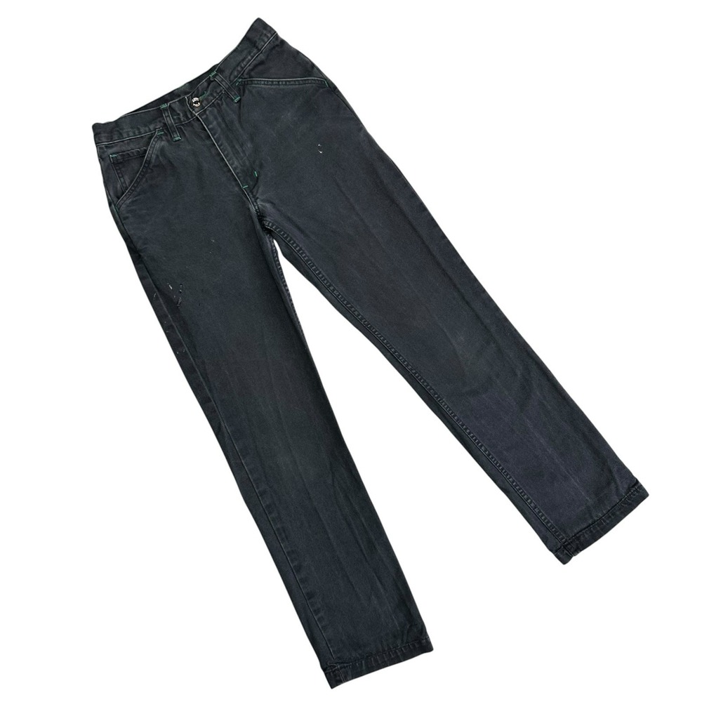 Left Field Mount Vernon Mills Jeans Button Fly Men Fits 29x31 Black Fade Flaw